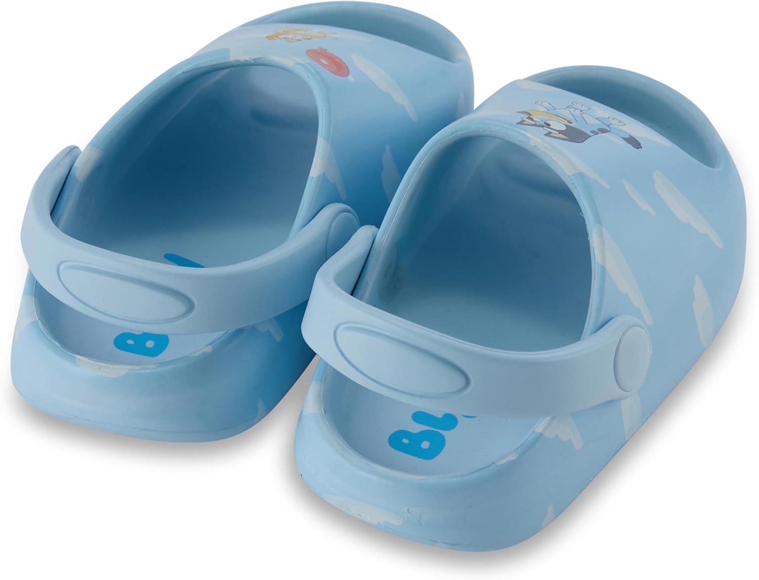 imageBluey amp Bingo Kids EVA Clog Molded Open Toe EVA Clog for Boys amp Girls Featuring Bandit Chilli amp Bingo ShoesSky Blue