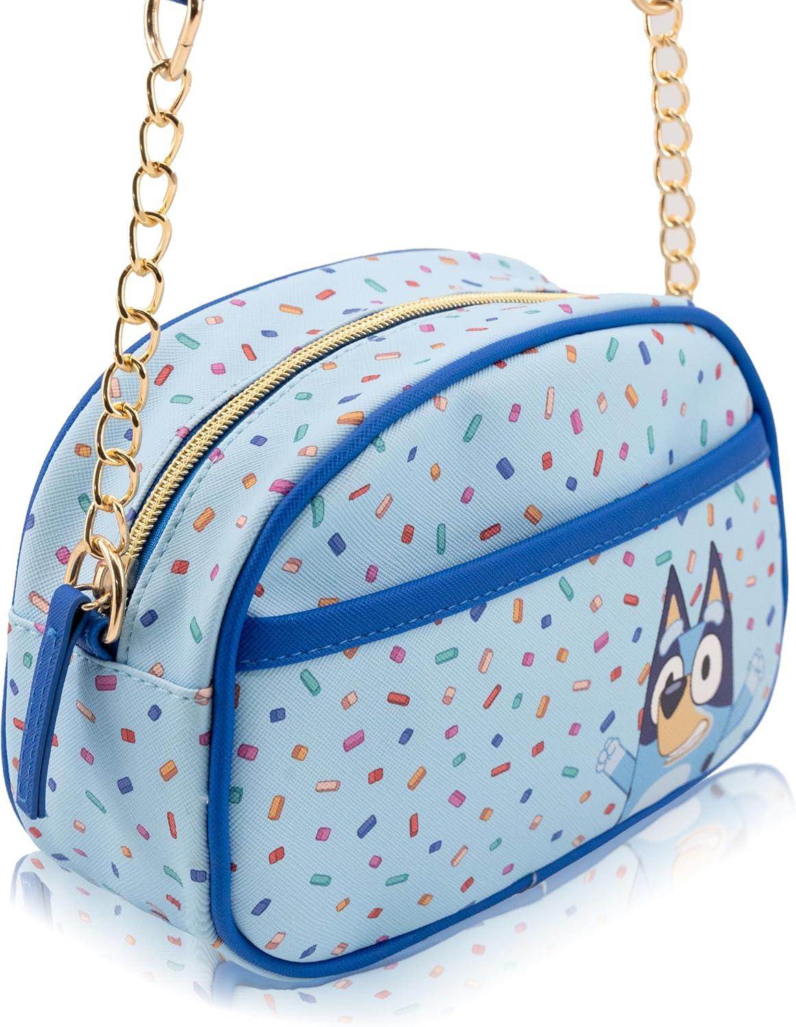 imageDisney Sanrio Bluey Purse Crossbody Handbag for Women Metallic Vinyl Womens Shoulder HandbagBluey Sprinkles