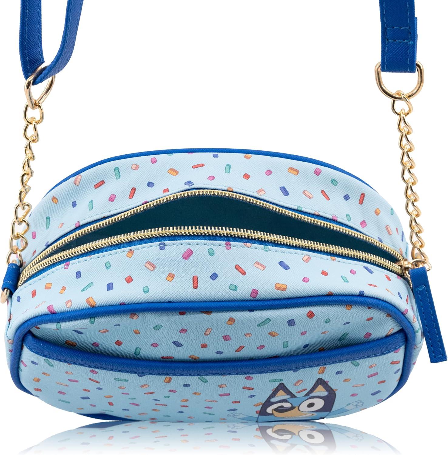 imageDisney Sanrio Bluey Purse Crossbody Handbag for Women Metallic Vinyl Womens Shoulder HandbagBluey Sprinkles