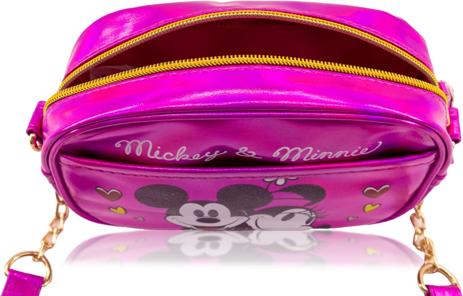imageDisney Sanrio Bluey Purse Crossbody Handbag for Women Metallic Vinyl Womens Shoulder HandbagMickey and Minnie