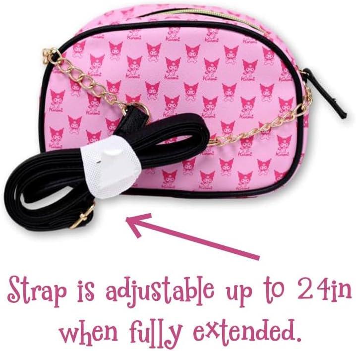 imageDisney Sanrio Bluey Purse Crossbody Handbag for Women Metallic Vinyl Womens Shoulder HandbagPersonalized Hk Pink and Black
