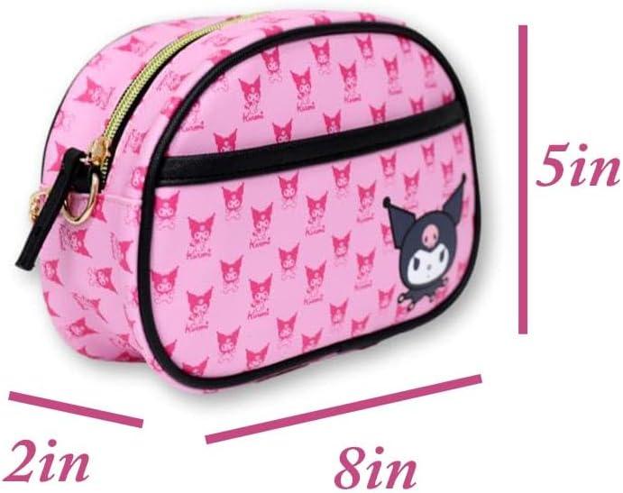 imageDisney Sanrio Bluey Purse Crossbody Handbag for Women Metallic Vinyl Womens Shoulder HandbagPersonalized Hk Pink and Black