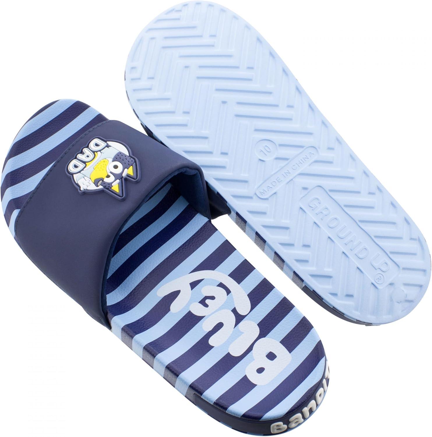 imageGround Up Bluey Bandit Dad Adult Slide SandalsBlue