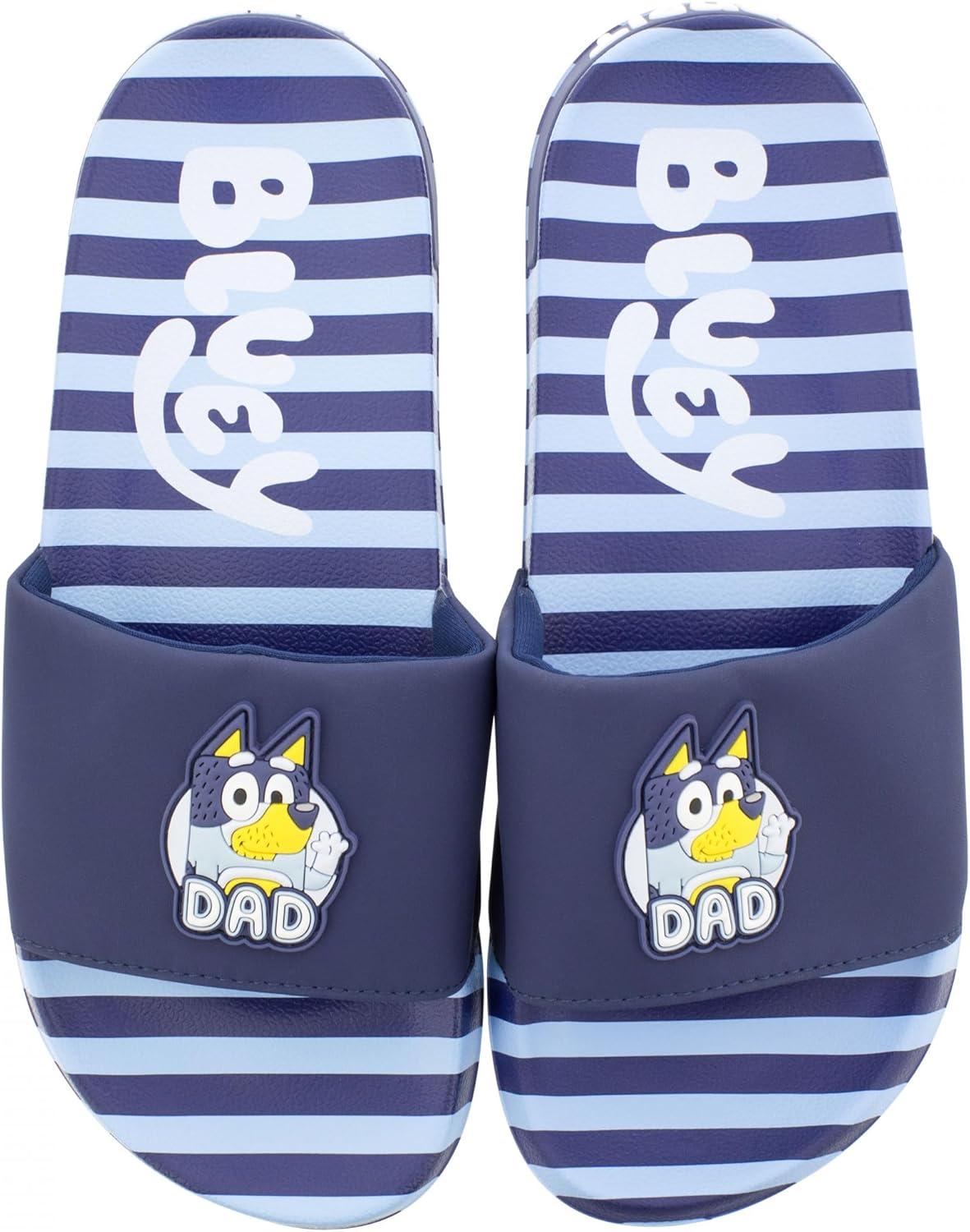 imageGround Up Bluey Bandit Dad Adult Slide SandalsBlue