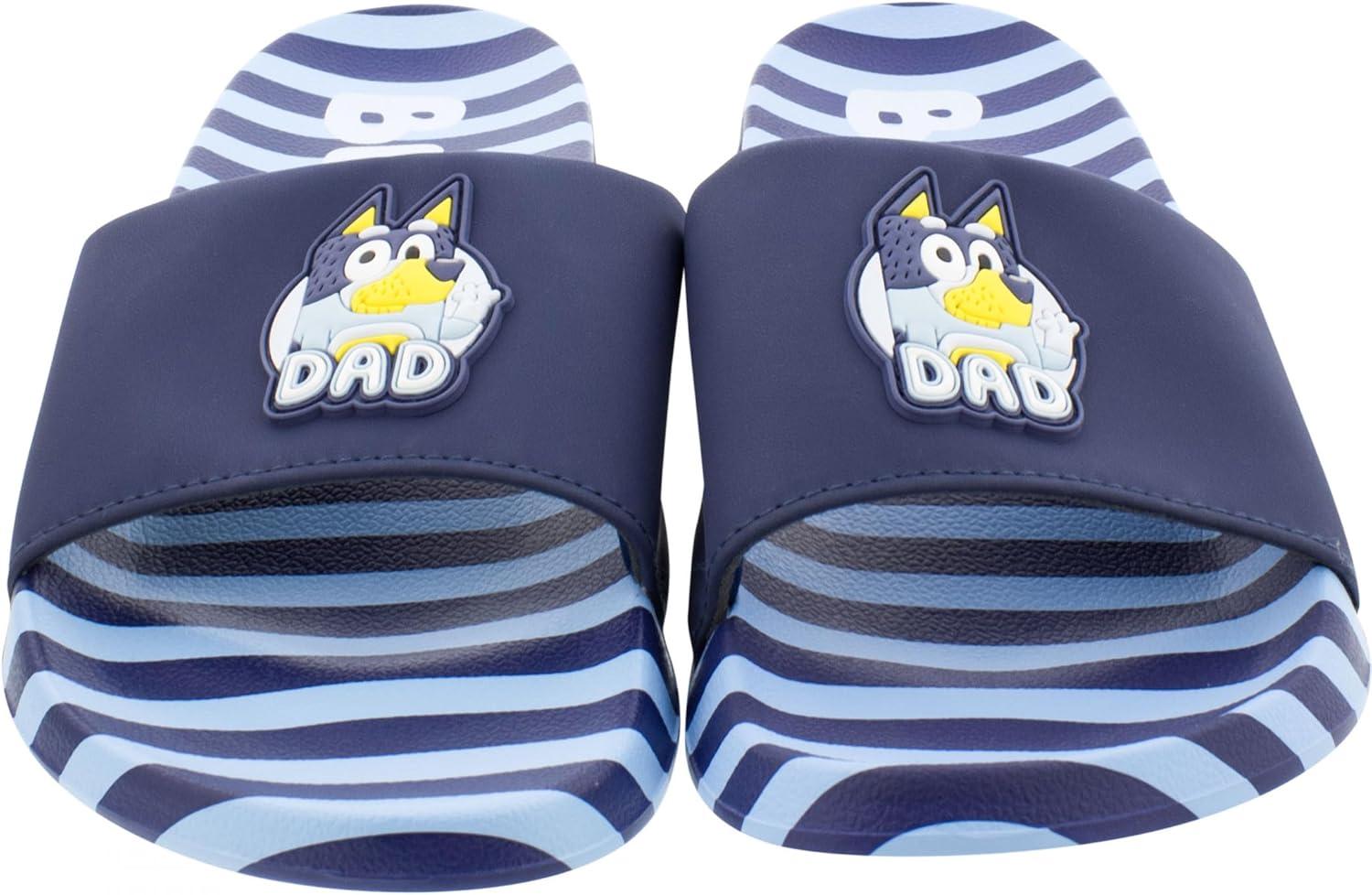 imageGround Up Bluey Bandit Dad Adult Slide SandalsBlue