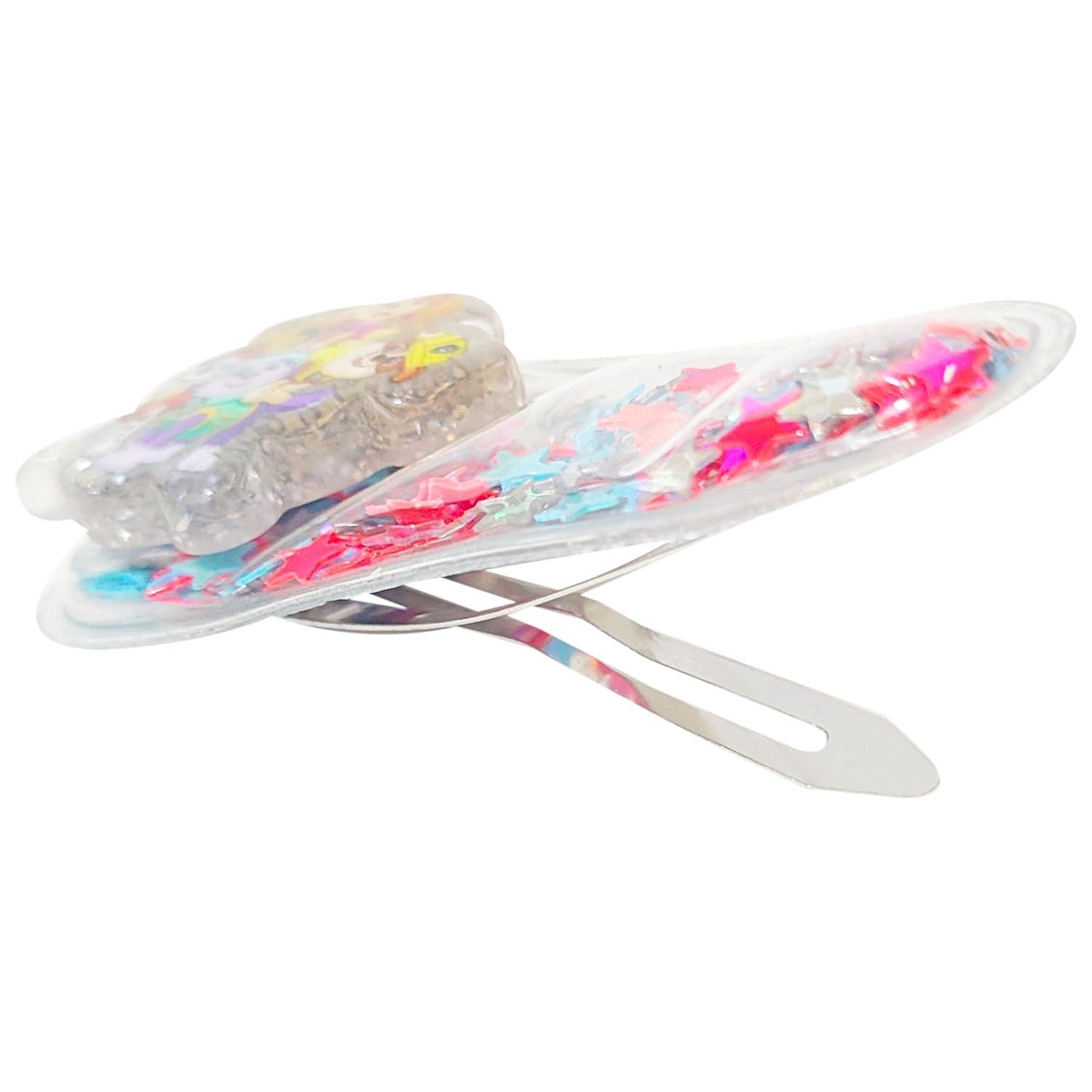 imageLUV HER Bluey Hair Accessories For Girls 6pc Cute Hair Clips with Favorite Bluey Character Charms Magical Confetti Hair Clips Ages 3Multicolor 5
