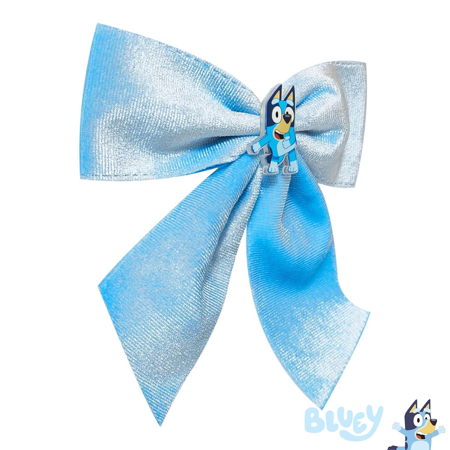 imageLUV HER Bluey Long Tail Hair Bow for Girls with Alligator Clip with Charm of Bluey Hair Accessory Ages 3