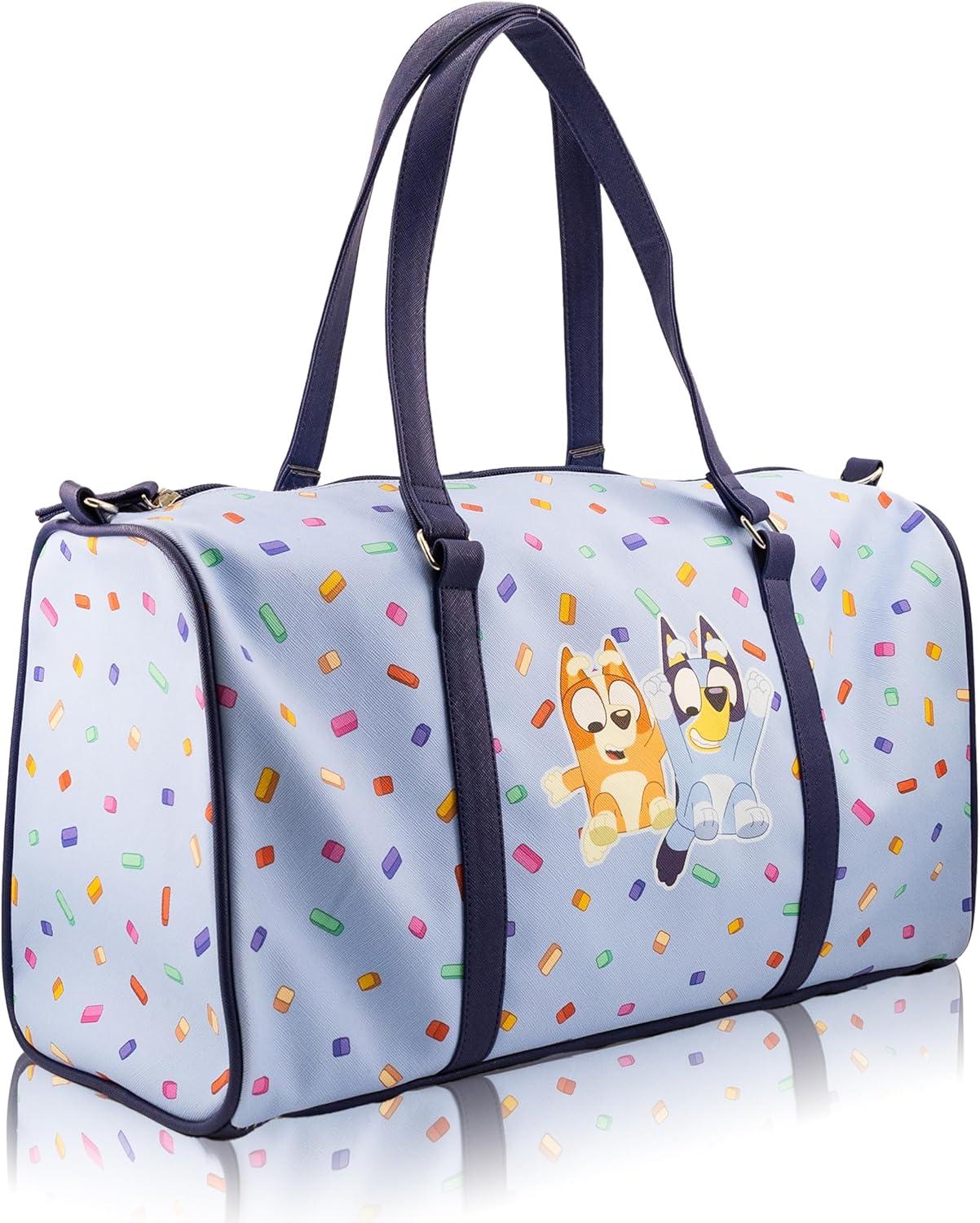 imageStitch Minnie Mickey Pooh Harry Potter or Jack Skellington 16 Leather Mini Travel Bag Duffle Bag Overnight BagBlue