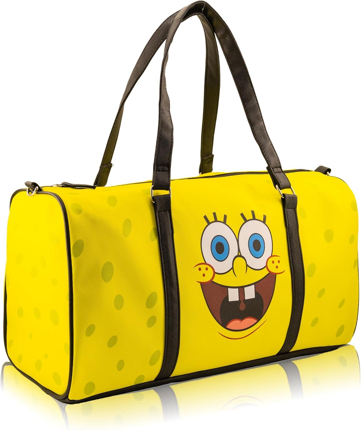 imageStitch Minnie Mickey Pooh Harry Potter or Jack Skellington 16 Leather Mini Travel Bag Duffle Bag Overnight BagSpongeBob SquarePants
