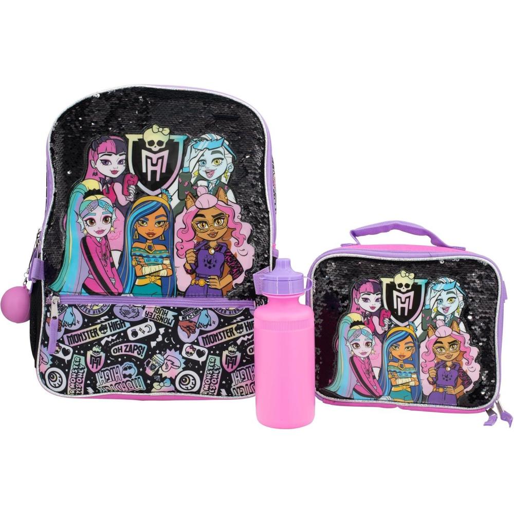 imageAI ACCESSORY INNOVATIONS Bluey 4 Piece Backpack Set for Pre School Girls amp Boys Kids 16 School BagMonster High