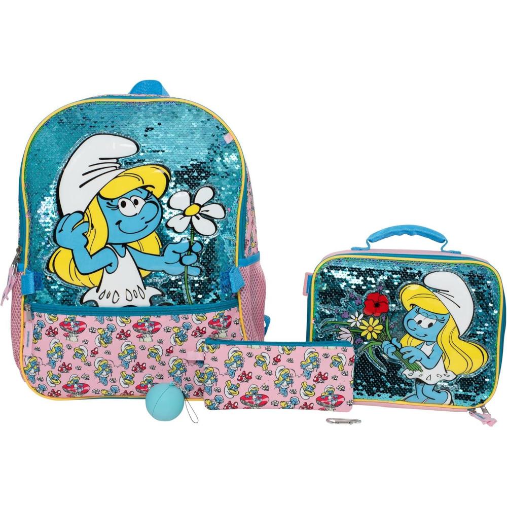 imageAI ACCESSORY INNOVATIONS Bluey 4 Piece Backpack Set for Pre School Girls amp Boys Kids 16 School BagSmurfs