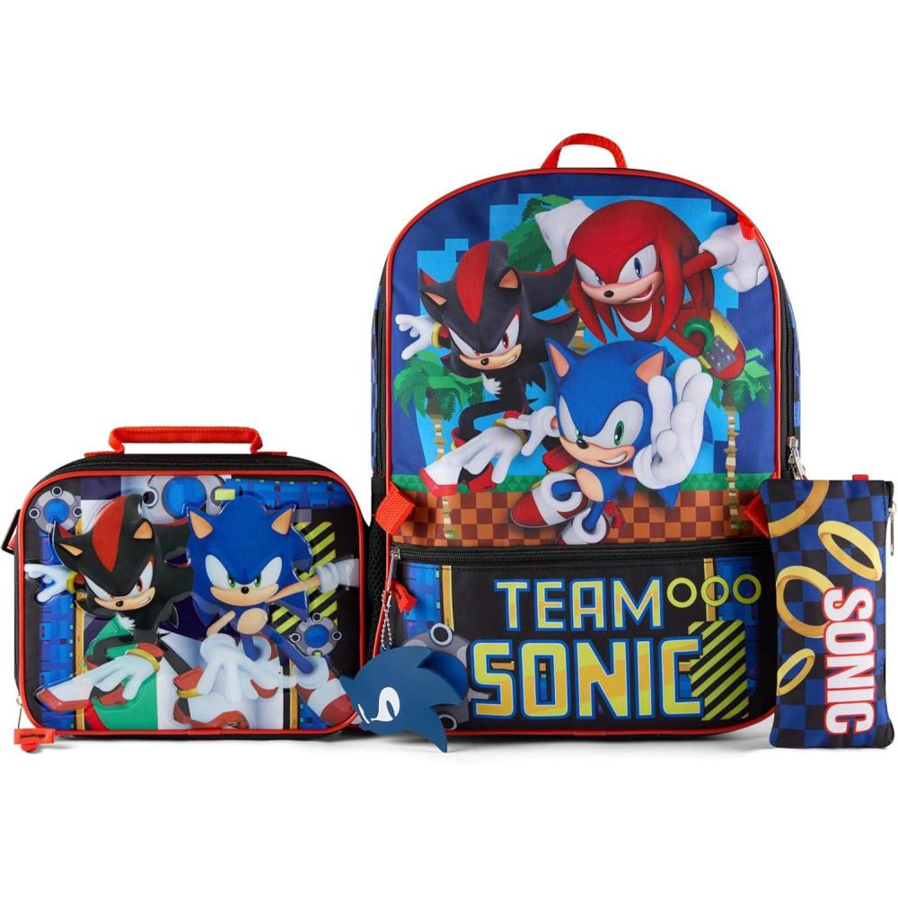 imageAI ACCESSORY INNOVATIONS Bluey 4 Piece Backpack Set for Pre School Girls amp Boys Kids 16 School BagSonic Shadow Knuckles