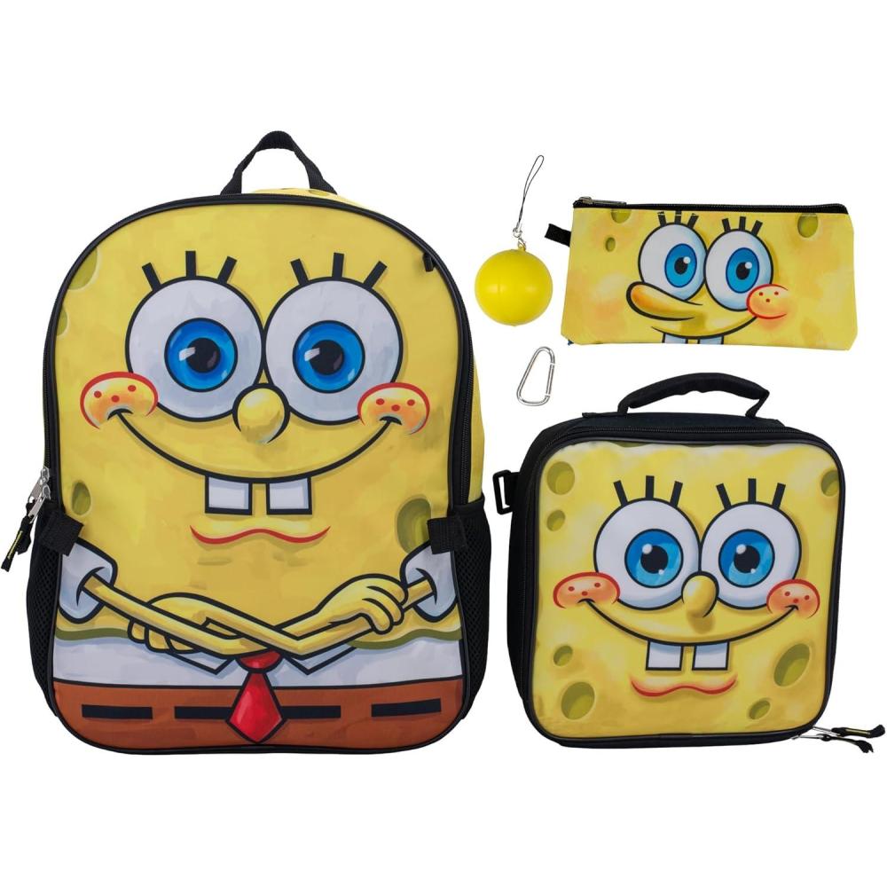 imageAI ACCESSORY INNOVATIONS Bluey 4 Piece Backpack Set for Pre School Girls amp Boys Kids 16 School BagSpongebob