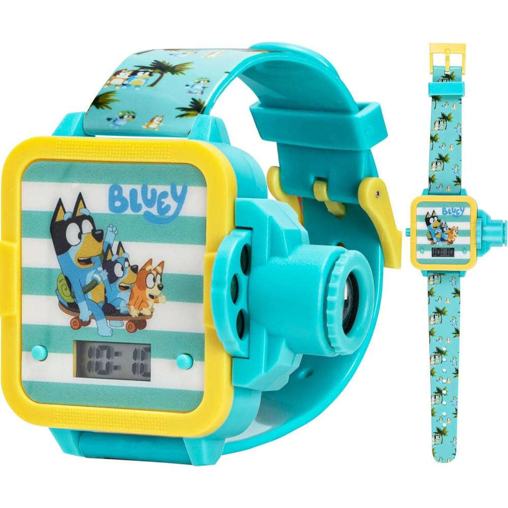 imageBluey Kids Digital Projector Watch with 6 Image Slides Adjustable Character Strap Digital LCD Display Bright Projection Button Fun for Preschool Ages Wrist Size 558