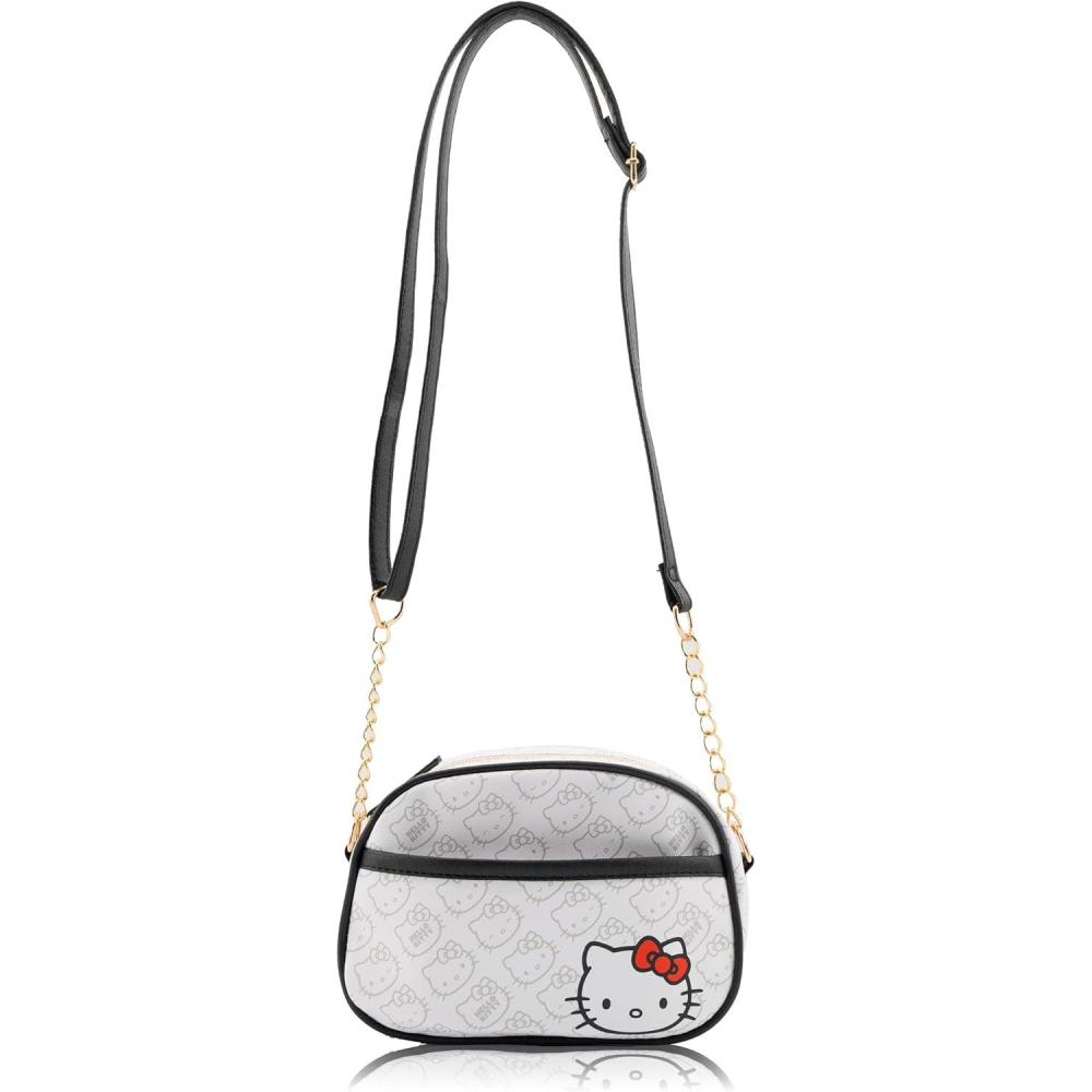 imageDisney Sanrio Bluey Purse Crossbody Handbag for Women Metallic Vinyl Womens Shoulder HandbagHello Kitty White