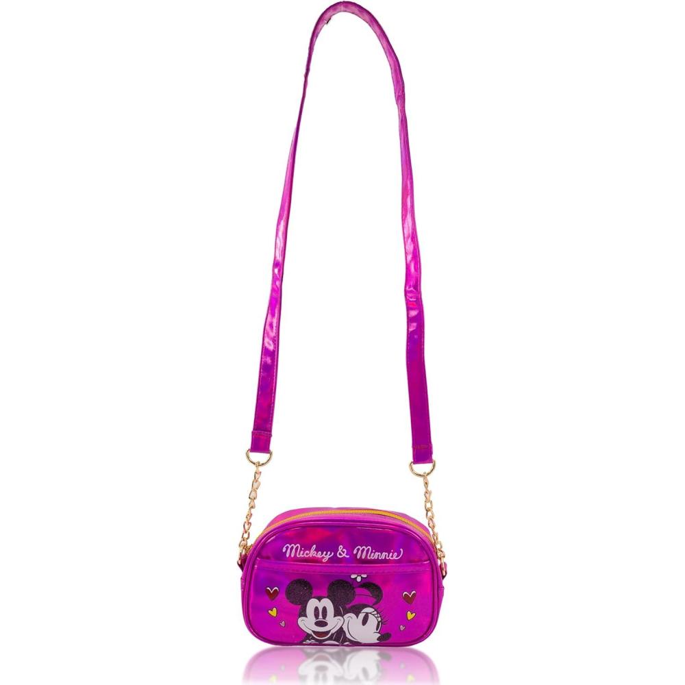 imageDisney Sanrio Bluey Purse Crossbody Handbag for Women Metallic Vinyl Womens Shoulder HandbagMickey and Minnie