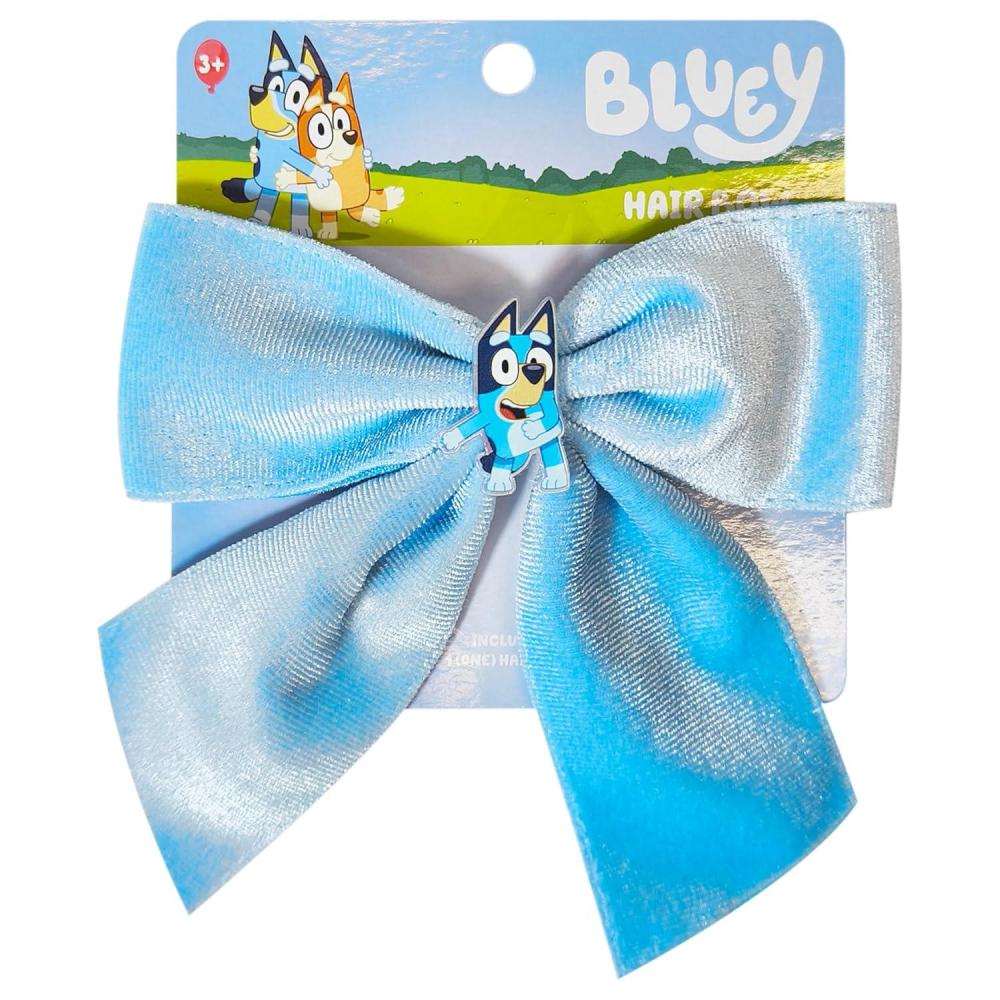 imageLUV HER Bluey Long Tail Hair Bow for Girls with Alligator Clip with Charm of Bluey Hair Accessory Ages 3