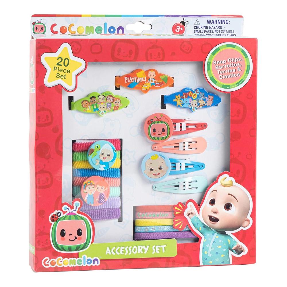 imageLuv Her Bluey Girls 20 Piece Accessory Set with 3 Barrettes 4 Snap Hair Clips 5 Elastics and 8 Terry Ponies Ages 3Co Comelon