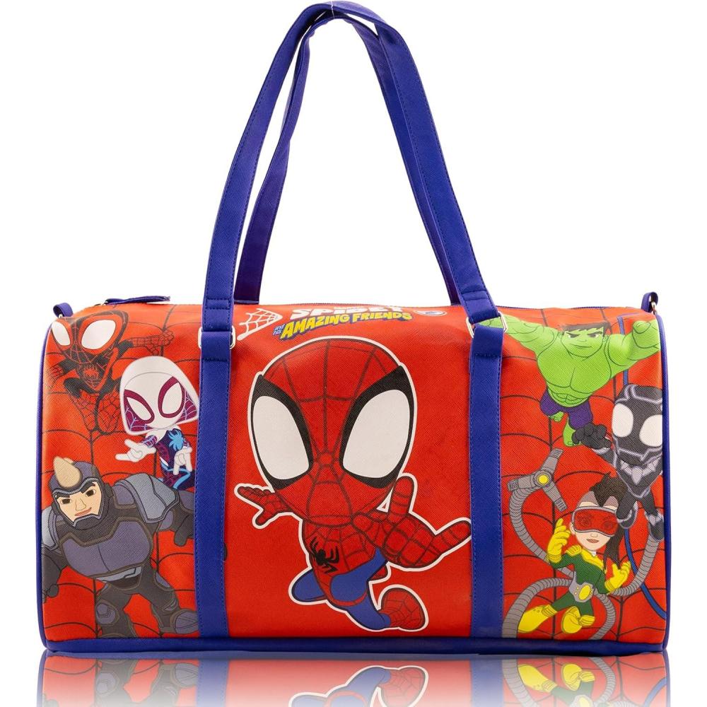 imageStitch Minnie Mickey Pooh Harry Potter or Jack Skellington 16 Leather Mini Travel Bag Duffle Bag Overnight BagSpidey and Friends