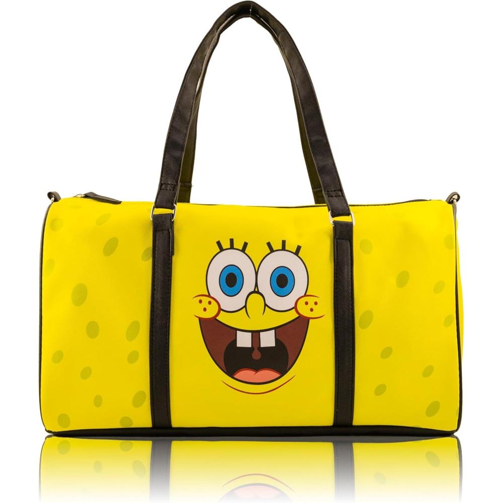 imageStitch Minnie Mickey Pooh Harry Potter or Jack Skellington 16 Leather Mini Travel Bag Duffle Bag Overnight BagSpongeBob SquarePants