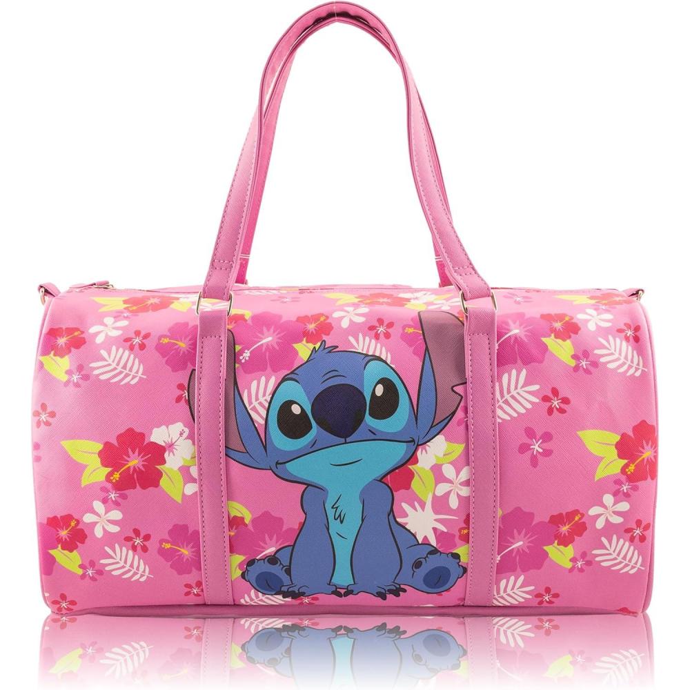 imageStitch Minnie Mickey Pooh Harry Potter or Jack Skellington 16 Leather Mini Travel Bag Duffle Bag Overnight BagStitch  Pink