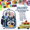 AI ACCESSORY INNOVATIONS Bluey 4 Piece Backpack Set for Pre School Girls & Boys, Kids 16″ School Bag(Bluey)