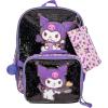 AI ACCESSORY INNOVATIONS Bluey 4 Piece Backpack Set for Pre School Girls & Boys, Kids 16″ School Bag(Kuromi)