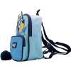 AI ACCESSORY INNOVATIONS Bluey 9” Micro Mini Backpack Purse Featuring a 3D Bluey Glitter Patch with Pom Pom Dangle, Blue(Bluey)