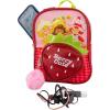 AI ACCESSORY INNOVATIONS Bluey 9” Micro Mini Backpack Purse Featuring a 3D Bluey Glitter Patch with Pom Pom Dangle, Blue(Strawberry Shortcake)