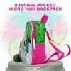 AI ACCESSORY INNOVATIONS Bluey 9” Micro Mini Backpack Purse Featuring a 3D Bluey Glitter Patch with Pom Pom Dangle, Blue(Wicked)
