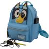 AI ACCESSORY INNOVATIONS Bluey Big Face Mini Cosplay PU Backpack Purse, Shoulder Bag with Epoxy Filled Metal Pineapple Charm, 10.5 Inch, Adjustable Straps, Faux Leather(Bluey)