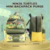 AI ACCESSORY INNOVATIONS Bluey Big Face Mini Cosplay PU Backpack Purse, Shoulder Bag with Epoxy Filled Metal Pineapple Charm, 10.5 Inch, Adjustable Straps, Faux Leather(Tmnt)