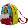 AI ACCESSORY INNOVATIONS Bluey Big Face Mini Cosplay PU Backpack Purse, Shoulder Bag with Epoxy Filled Metal Pineapple Charm, 10.5 Inch, Adjustable Straps, Faux Leather(Black/Blue)