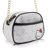 Disney Sanrio Bluey Purse Crossbody Handbag for Women | Metallic Vinyl Women’s Shoulder Handbag(Hello Kitty White)