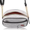 Disney Sanrio Bluey Purse Crossbody Handbag for Women | Metallic Vinyl Women’s Shoulder Handbag(Hello Kitty White)