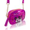 Disney Sanrio Bluey Purse Crossbody Handbag for Women | Metallic Vinyl Women’s Shoulder Handbag(Mickey and Minnie)
