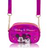 Disney Sanrio Bluey Purse Crossbody Handbag for Women | Metallic Vinyl Women’s Shoulder Handbag(Mickey and Minnie)