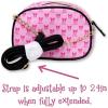 Disney Sanrio Bluey Purse Crossbody Handbag for Women | Metallic Vinyl Women’s Shoulder Handbag(Non-personalized Hk Pink and Black)