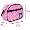 Disney Sanrio Bluey Purse Crossbody Handbag for Women | Metallic Vinyl Women’s Shoulder Handbag(Non-personalized Hk Pink and Black)