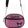 Disney Sanrio Bluey Purse Crossbody Handbag for Women | Metallic Vinyl Women’s Shoulder Handbag(Personalized Hk Pink and Black)