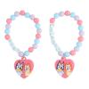 LUV HER Bluey Girls BFF 6 Piece Toy Jewelry Box Set with 2 Rings, 2 Bead Bracelets and Snap Hair Clips Ages 3+(BFF Set 3)