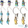 LUV HER Bluey Hypoallergenic Earrings for Girls Ages 4+ – Safe Stud & Fishhook Styles – Jewelry Gift for Sensitive Ears & Cartoon Lovers(Blue/Brown/Purple)