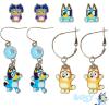 LUV HER Bluey Hypoallergenic Earrings for Girls Ages 4+ – Safe Stud & Fishhook Styles – Jewelry Gift for Sensitive Ears & Cartoon Lovers(Blue/Brown/Purple)