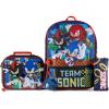 AI ACCESSORY INNOVATIONS Bluey 4 Piece Backpack Set for Pre School Girls & Boys, Kids 16″ School Bag(Sonic  Shadow  & Knuckles)