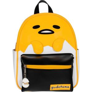 AI ACCESSORY INNOVATIONS Bluey Big Face Mini Cosplay PU Backpack Purse, Shoulder Bag with Epoxy Filled Metal Pineapple Charm, 10.5 Inch, Adjustable Straps, Faux Leather(Gudetama)