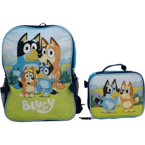 BLUEY 2 Piece Backpack Set, Pre school Girls & Boys 16″ Travel Bag, Blue(Bluey)