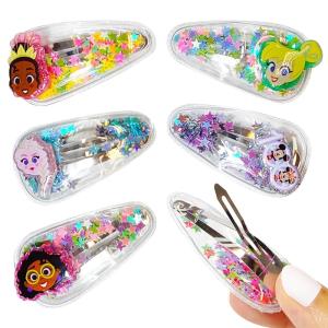 LUV HER Bluey Hair Accessories For Girls, 6pc Cute Hair Clips with Favorite Bluey Character Charms, Magical Confetti Hair Clips, Ages 3+(Multicolor 3)