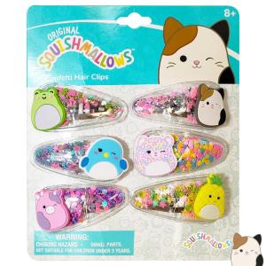 LUV HER Bluey Hair Accessories For Girls, 6pc Cute Hair Clips with Favorite Bluey Character Charms, Magical Confetti Hair Clips, Ages 3+(Multicolor 6)
