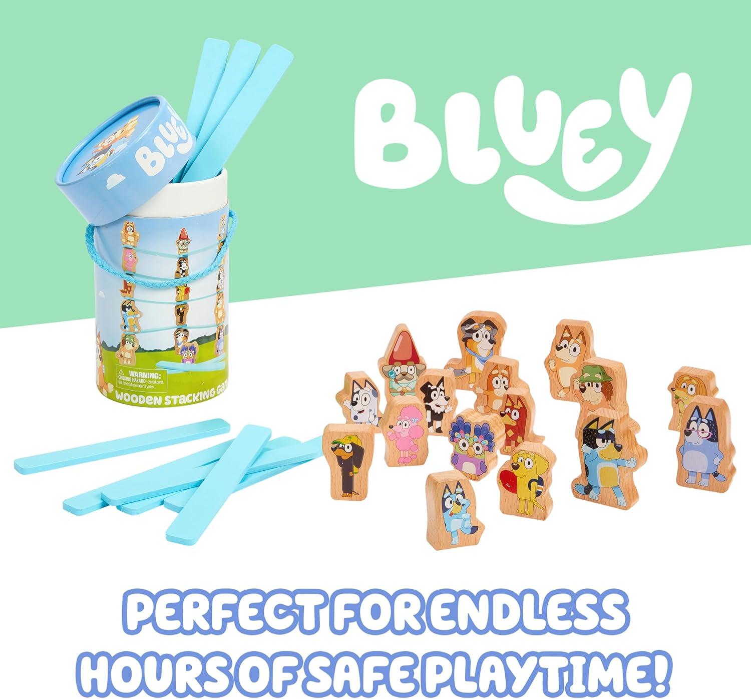 imageBluey 8th Wonder Stackable Tumbling Tower Game Robust Wooden Stacking Game with 54 Illustrated Colored Blocks Fun Balancing Toy for Kids Ages 3Stacking Game