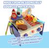 8th Wonder Wooden Bluey Toys Picnic Carrying Case, 30-Piece Picnic Basket Toy with Cutlery and Food Accessories, Outdoor Food Toys for Kids of Ages 3+(BBQ Grill Set)